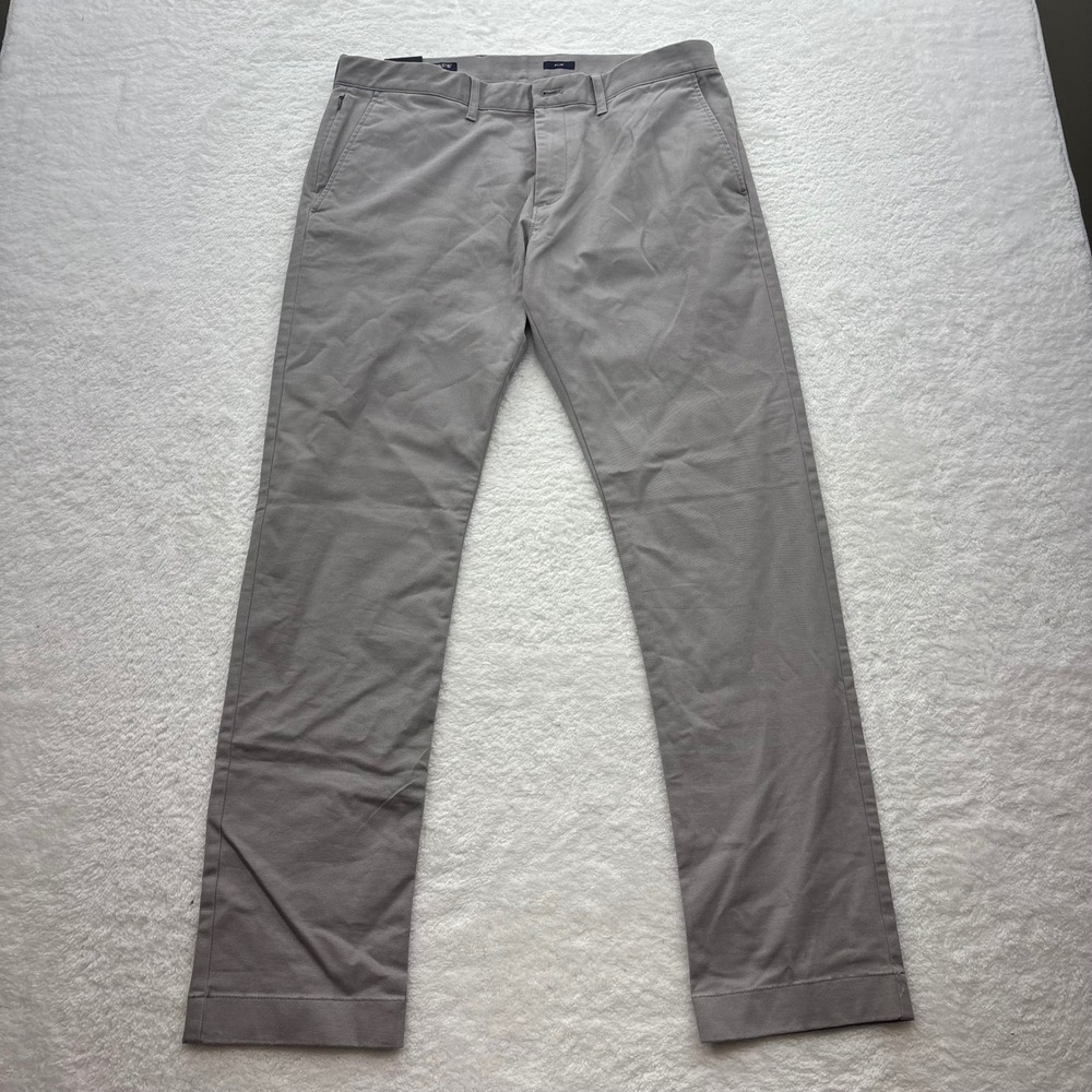 J.Crew Flex Slim Fit Chino Pants Grey TruTemp 365 Stretch 32x32 NEW